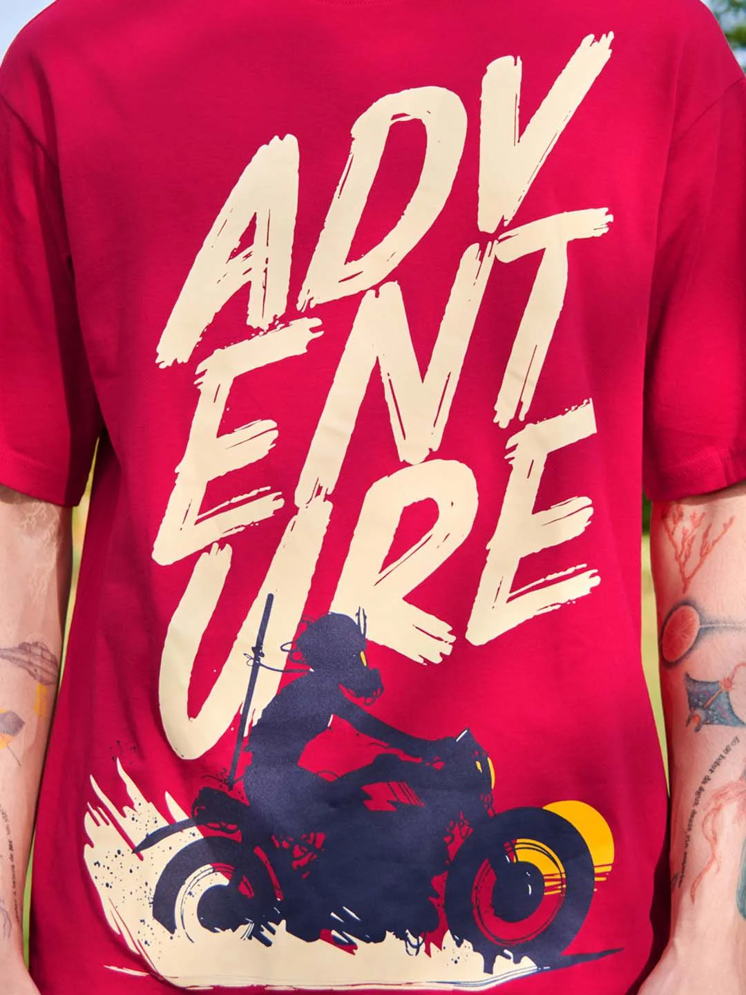 Bewakoof Men Red Printed Oversized T-shirt - Image 7