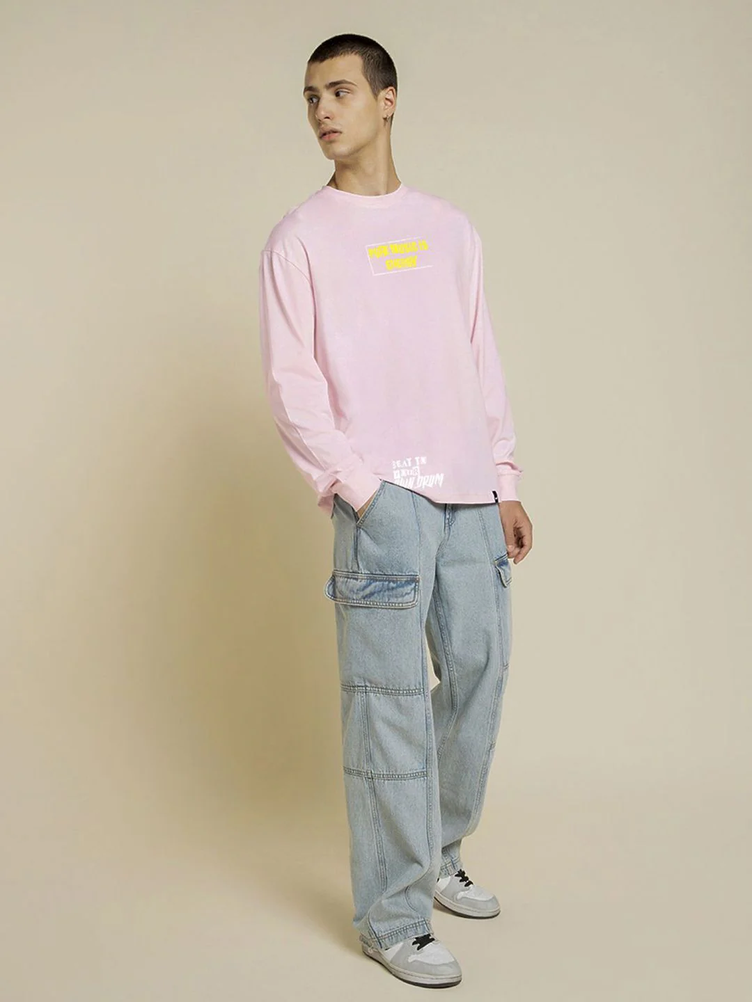 Bewakoof Pure Cotton Typography Printed Round Neck Oversized Garfield T-shirt - Image 4