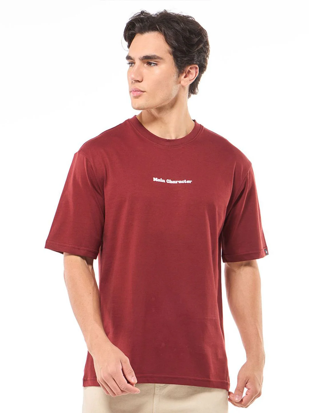 Bewakoof Men Typography Printed Round Neck Cotton Oversized T-shirt - Image 2