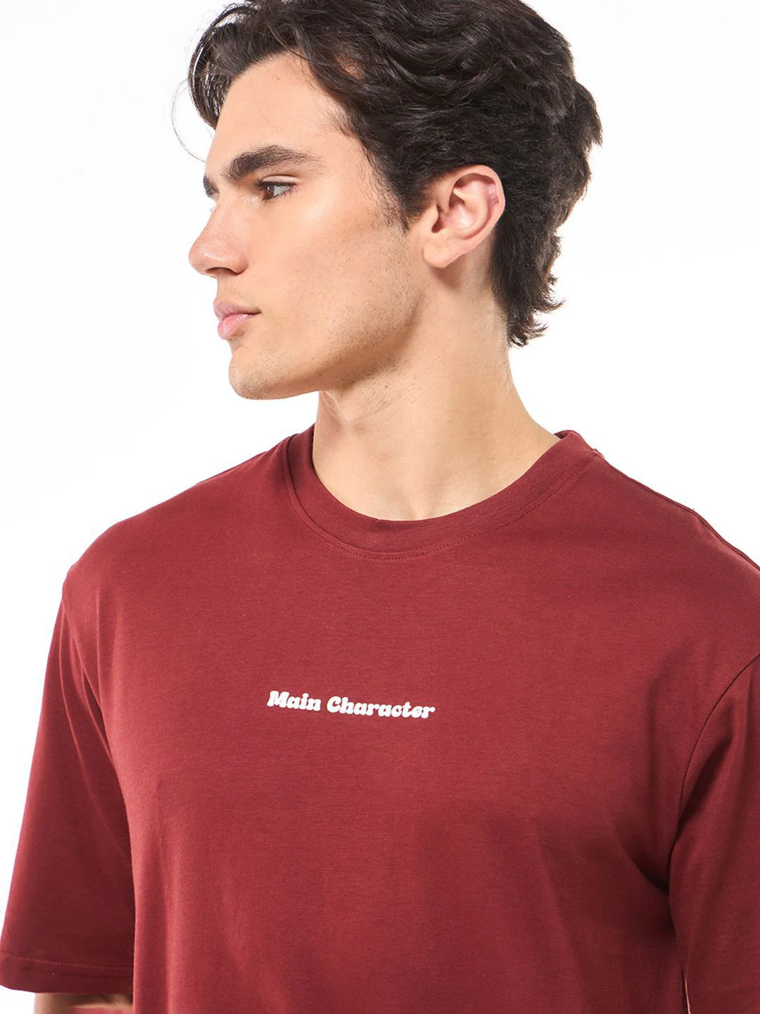 Bewakoof Men Typography Printed Round Neck Cotton Oversized T-shirt - Image 3