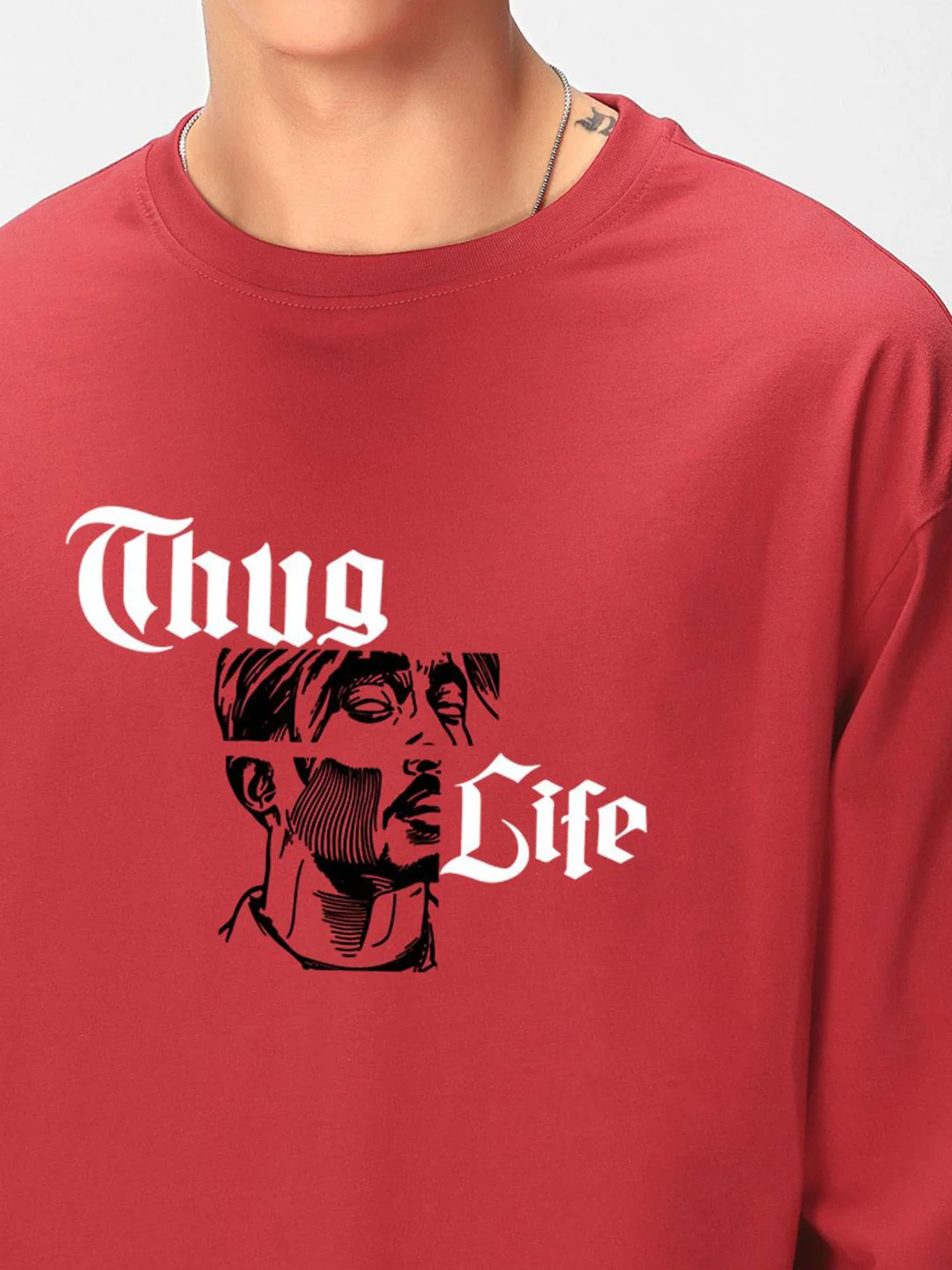 Bewakoof Pure Cotton Typography Printed Round Neck Oversized T-shirt - Image 2