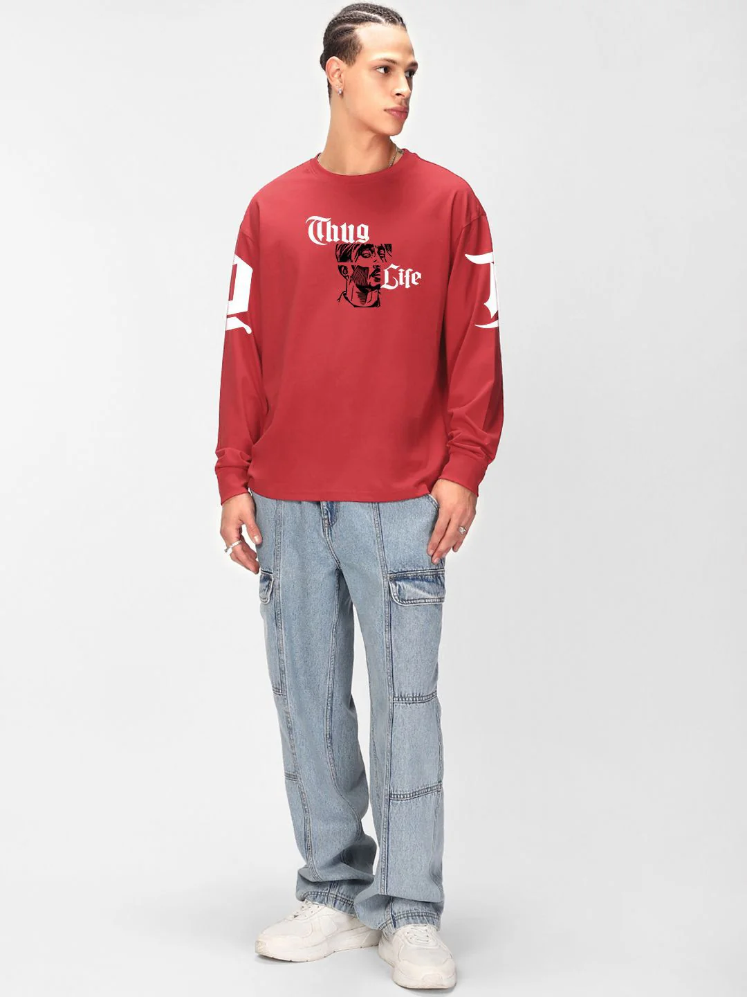 Bewakoof Pure Cotton Typography Printed Round Neck Oversized T-shirt - Image 4
