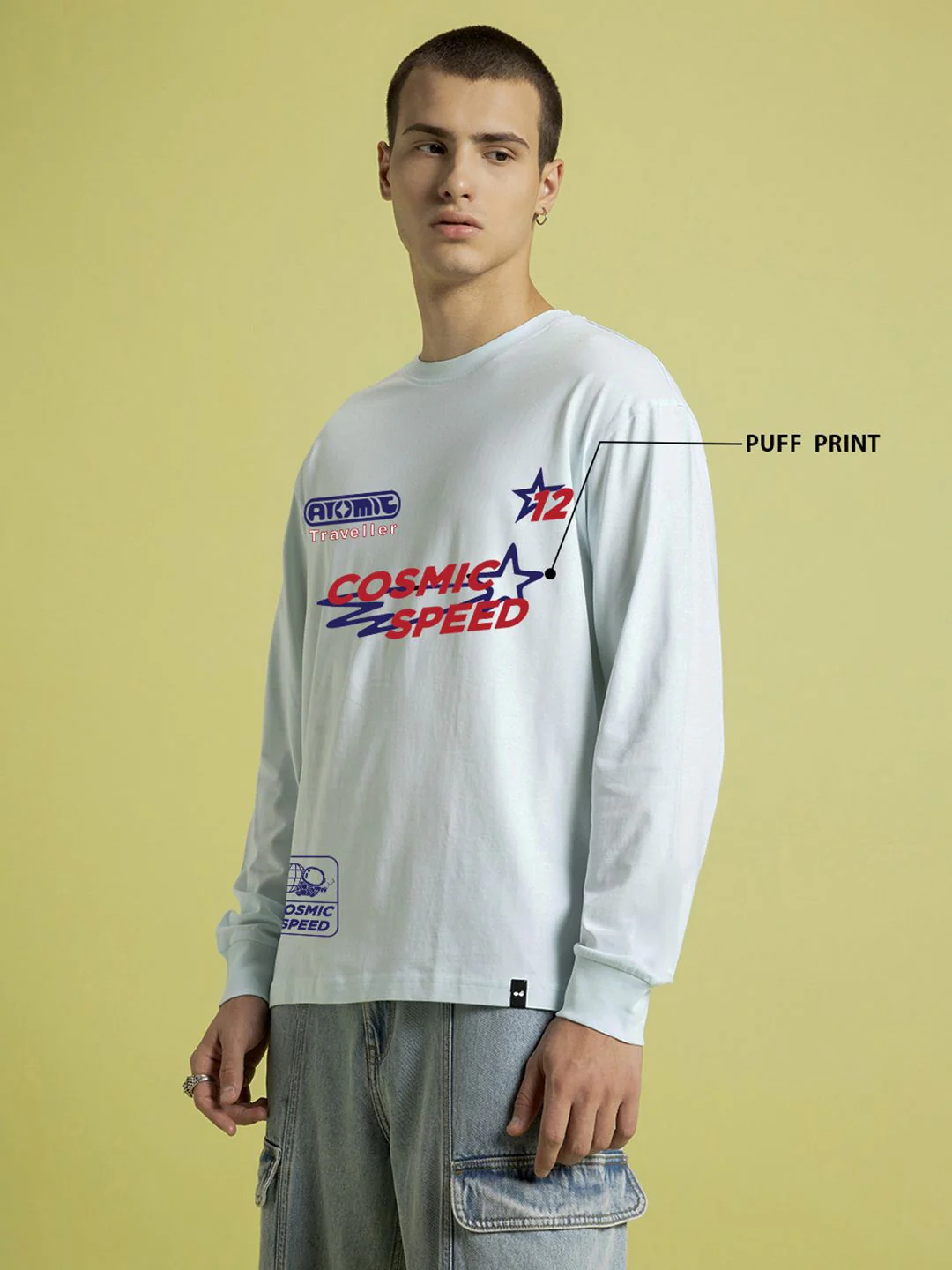 Bewakoof Men Typography Printed Round Neck Cotton Oversized T-shirt - Image 8
