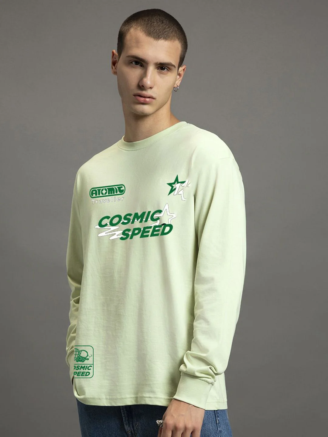 Bewakoof Men Typography Printed Round Neck Cotton Oversized T-shirt - Image 3