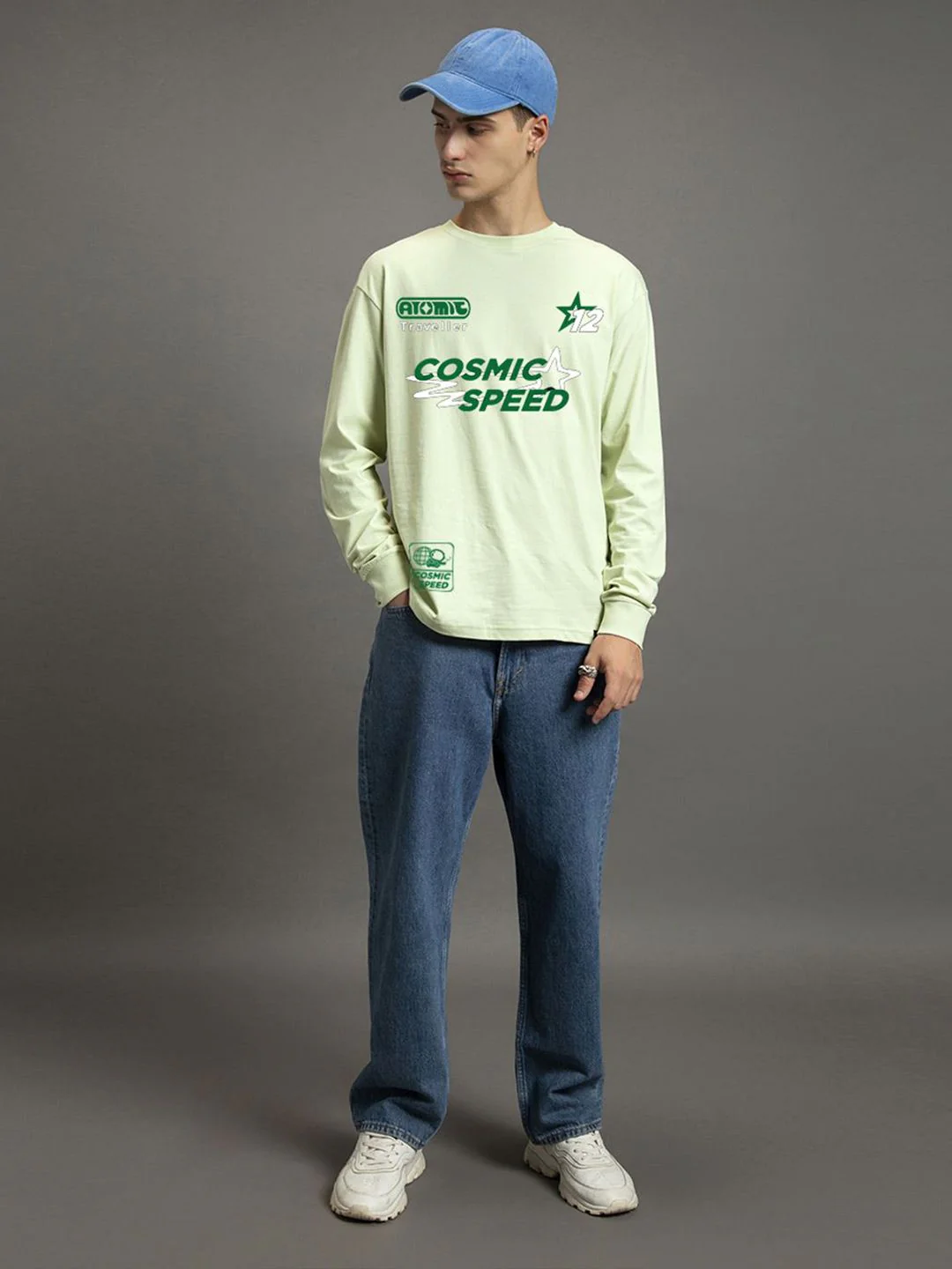 Bewakoof Men Typography Printed Round Neck Cotton Oversized T-shirt - Image 4