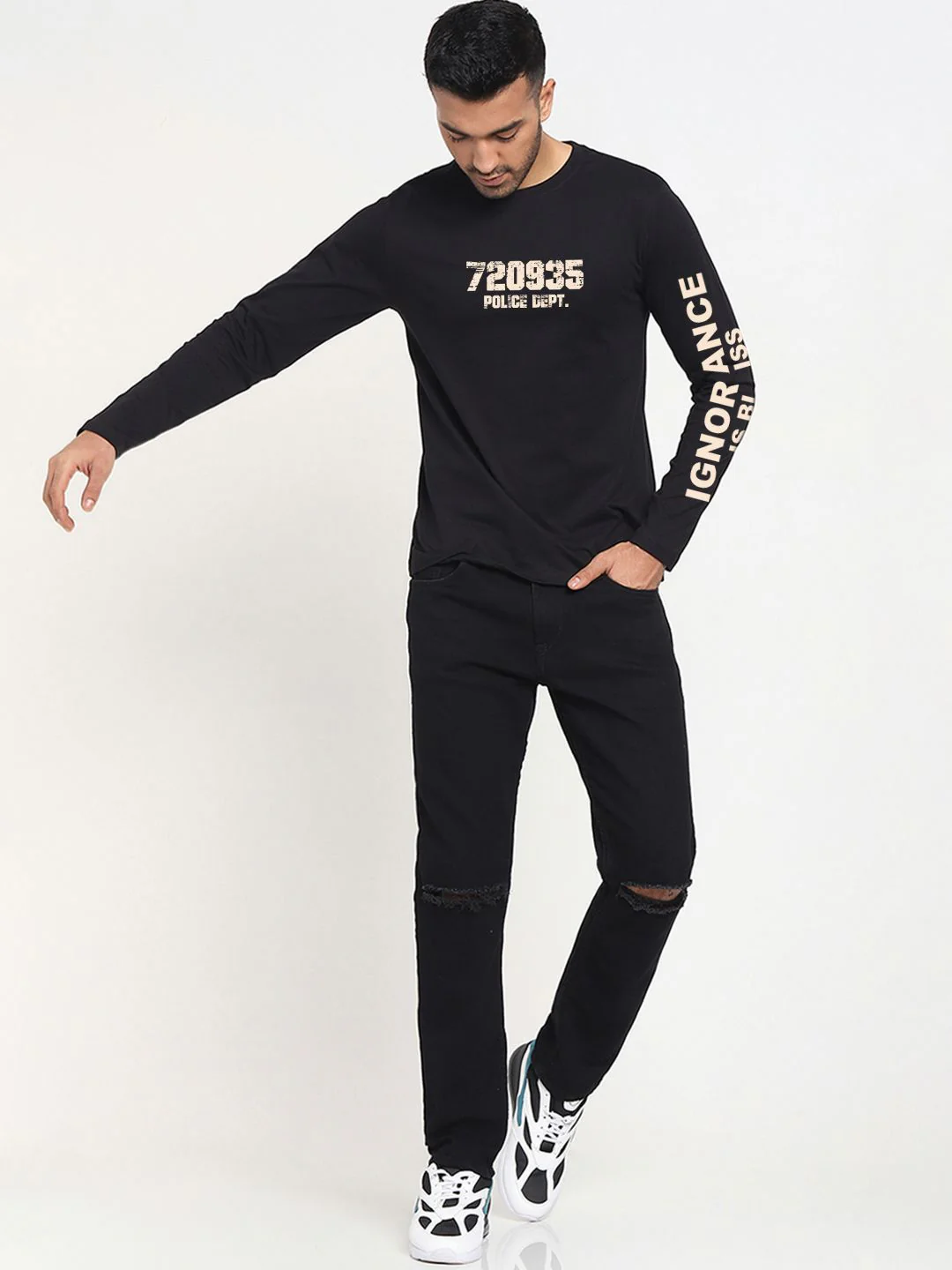Bewakoof Pure Cotton Typography Printed Round Neck T-shirt - Image 4