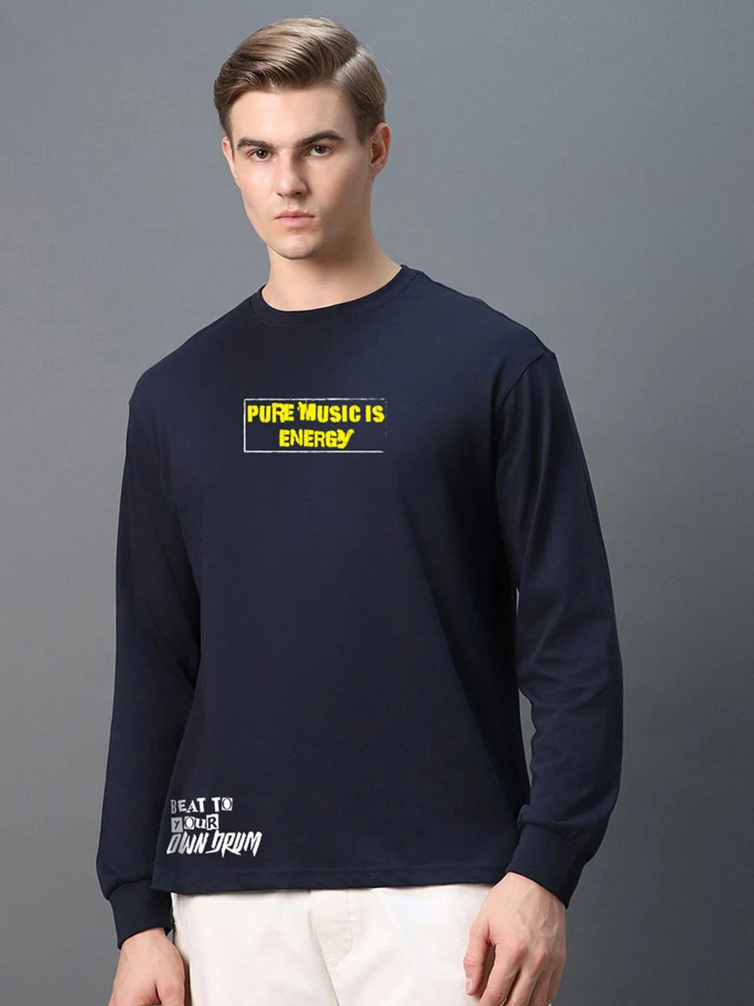 Bewakoof Men Typography Printed Round Neck Pure Cotton Oversized Garfield T-shirt - Image 3