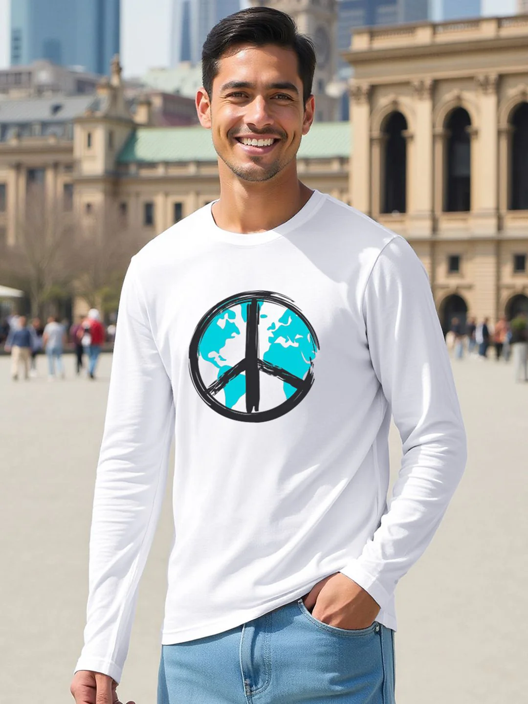 Bewakoof Men White Printed Round Neck Pure Cotton T-shirt - Image 8
