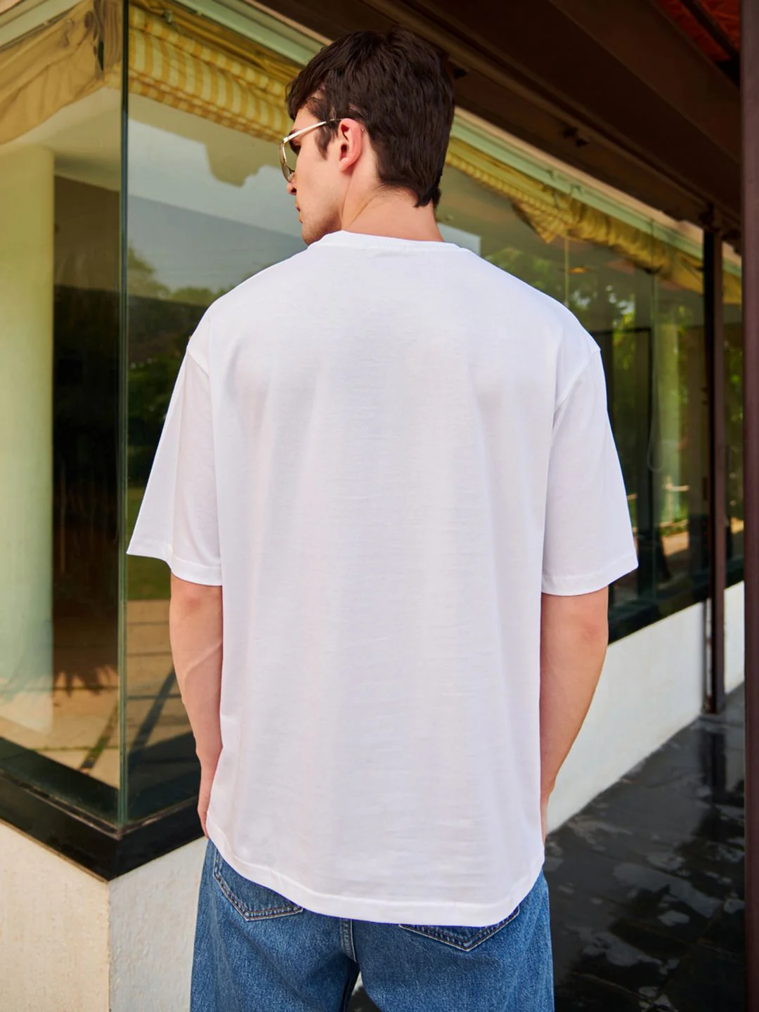 Bewakoof Men White Typography Printed Oversized T-shirt - Image 5