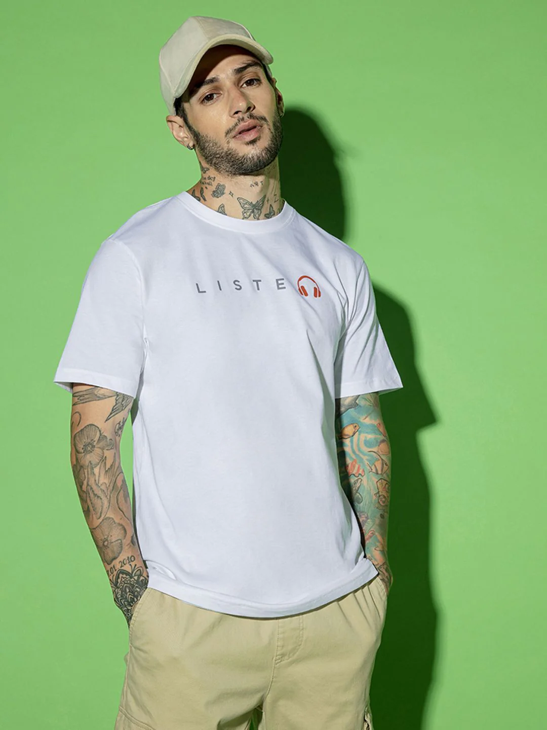 Bewakoof Men White Typography Printed Pure Cotton T-shirt - Image 2