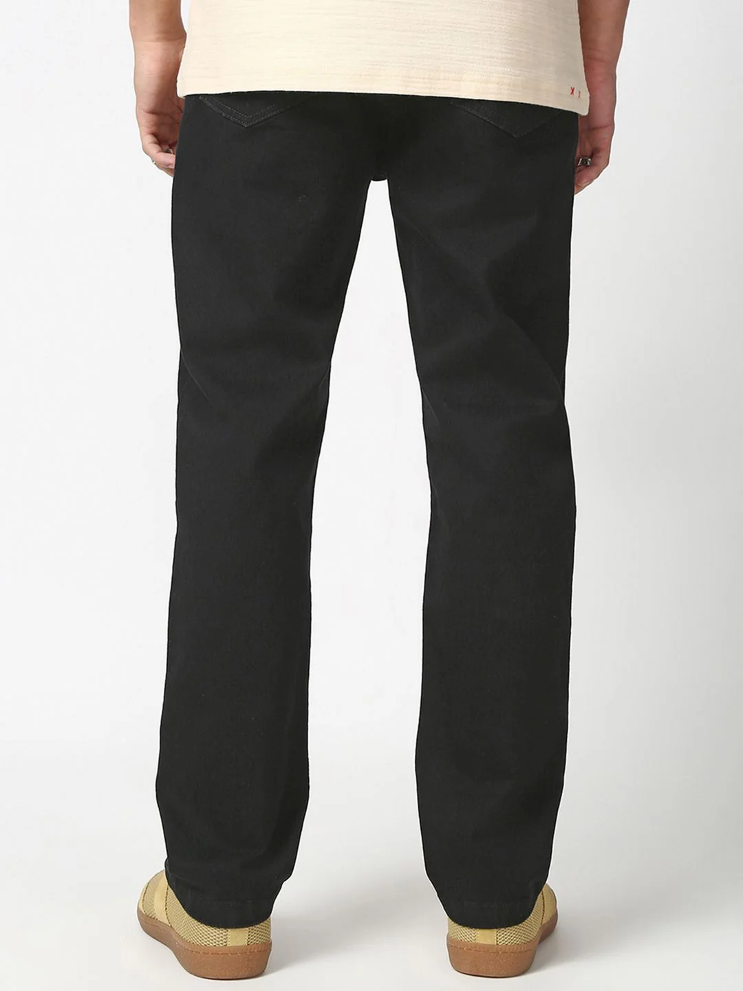 Bewakoof Men's Jet Black Slim Straight Fit Stretchable Washed Mid-Rise Jeans - Image 3