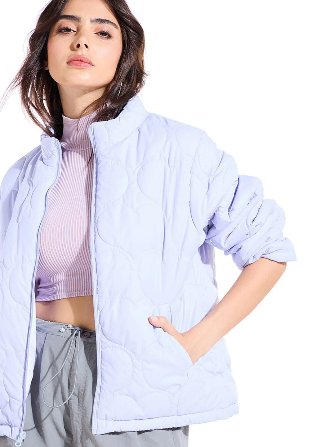 Bewakoof Mock Collar Oversized Puffer Jacket - Image 6