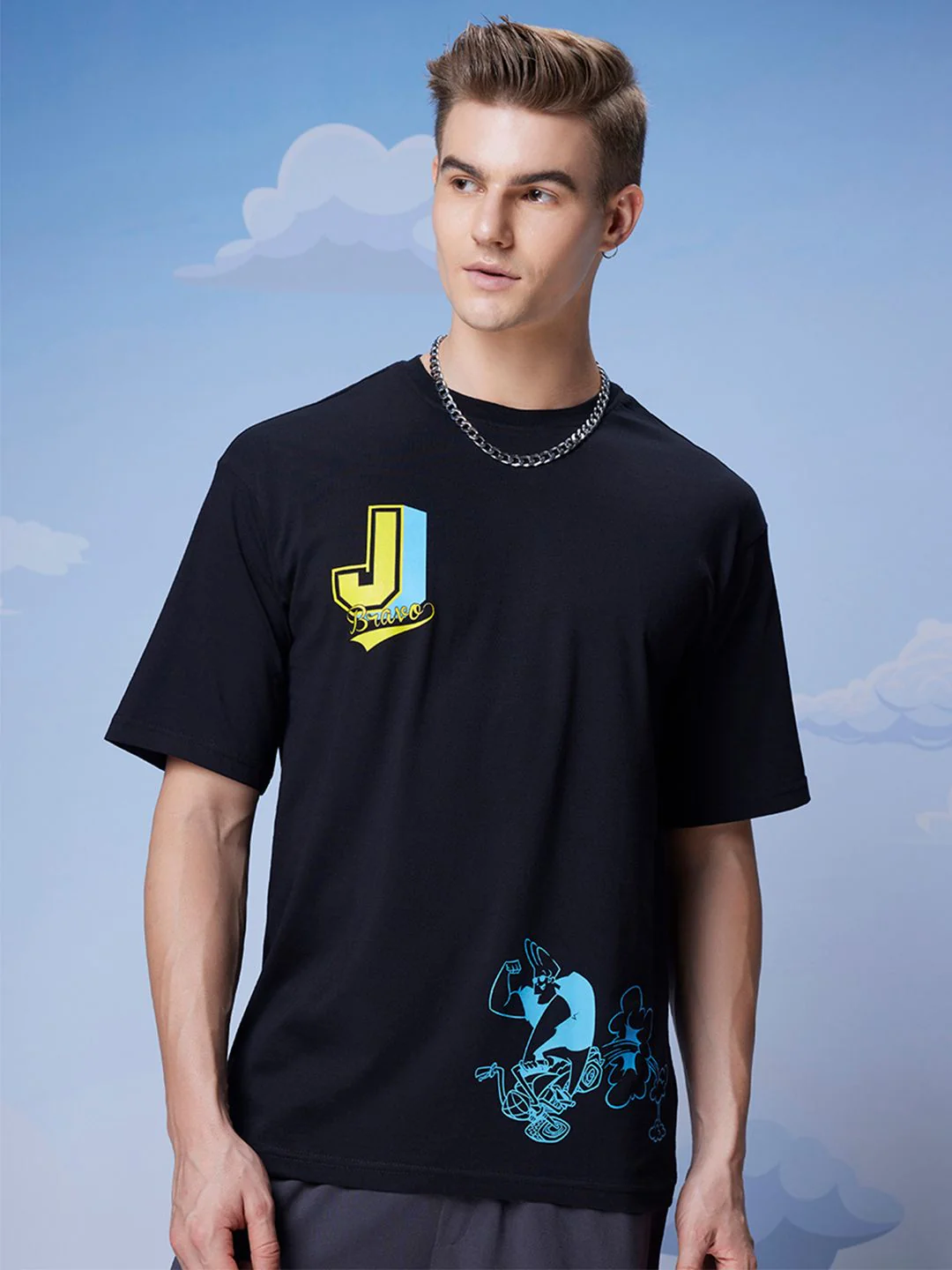 Bewakoof Official Cartoon Network Merchandise Johnny Biker Printed Oversized T-shirt - Image 3