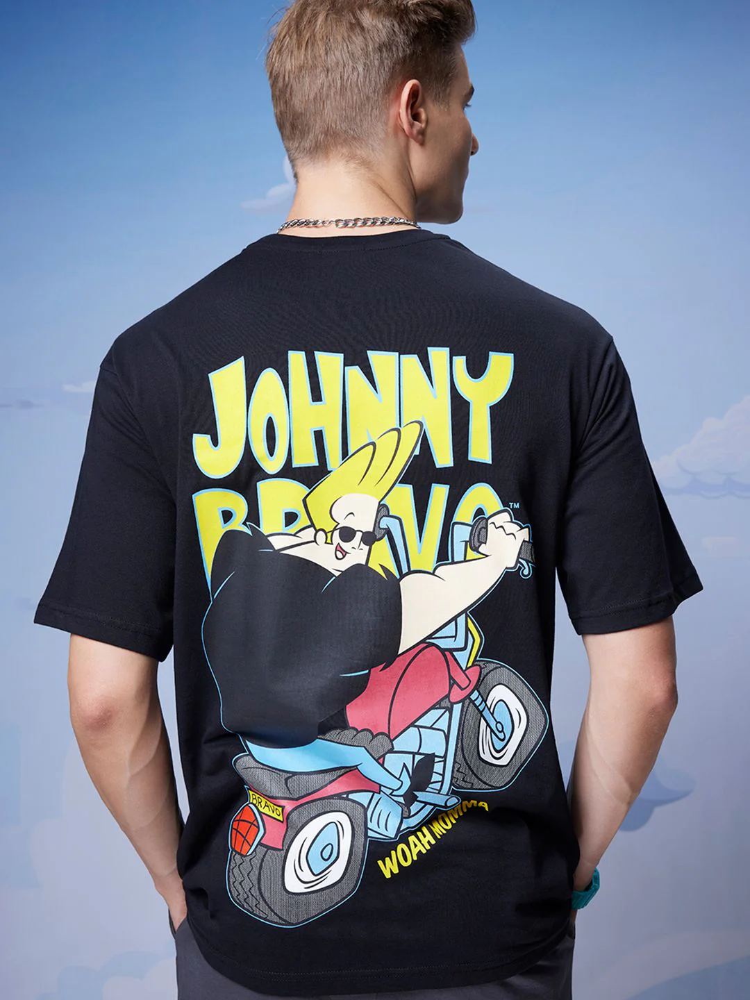 Bewakoof Official Cartoon Network Merchandise Johnny Biker Printed Oversized T-shirt - Image 4