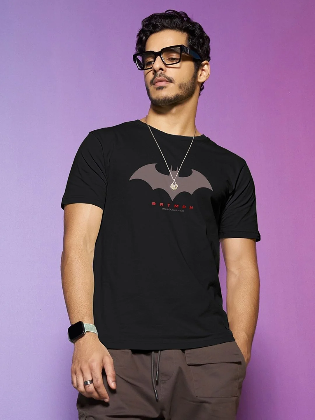 Bewakoof Official Dc Merchandise Batman Outline Logo T-Shirt