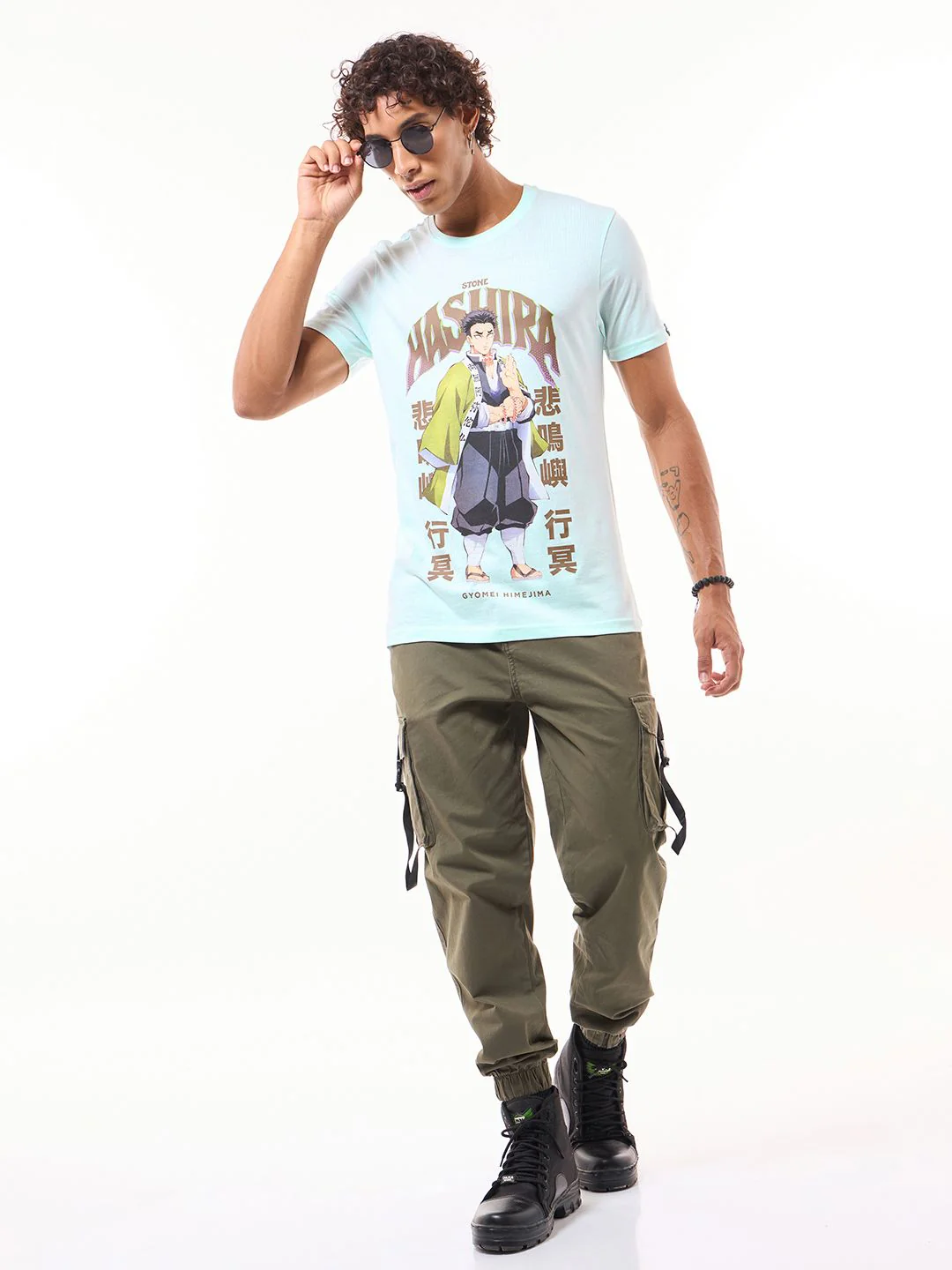 Bewakoof Official Demon Slayer Pure Cotton Stone Hashira Graphic Printed T-shirt - Image 4