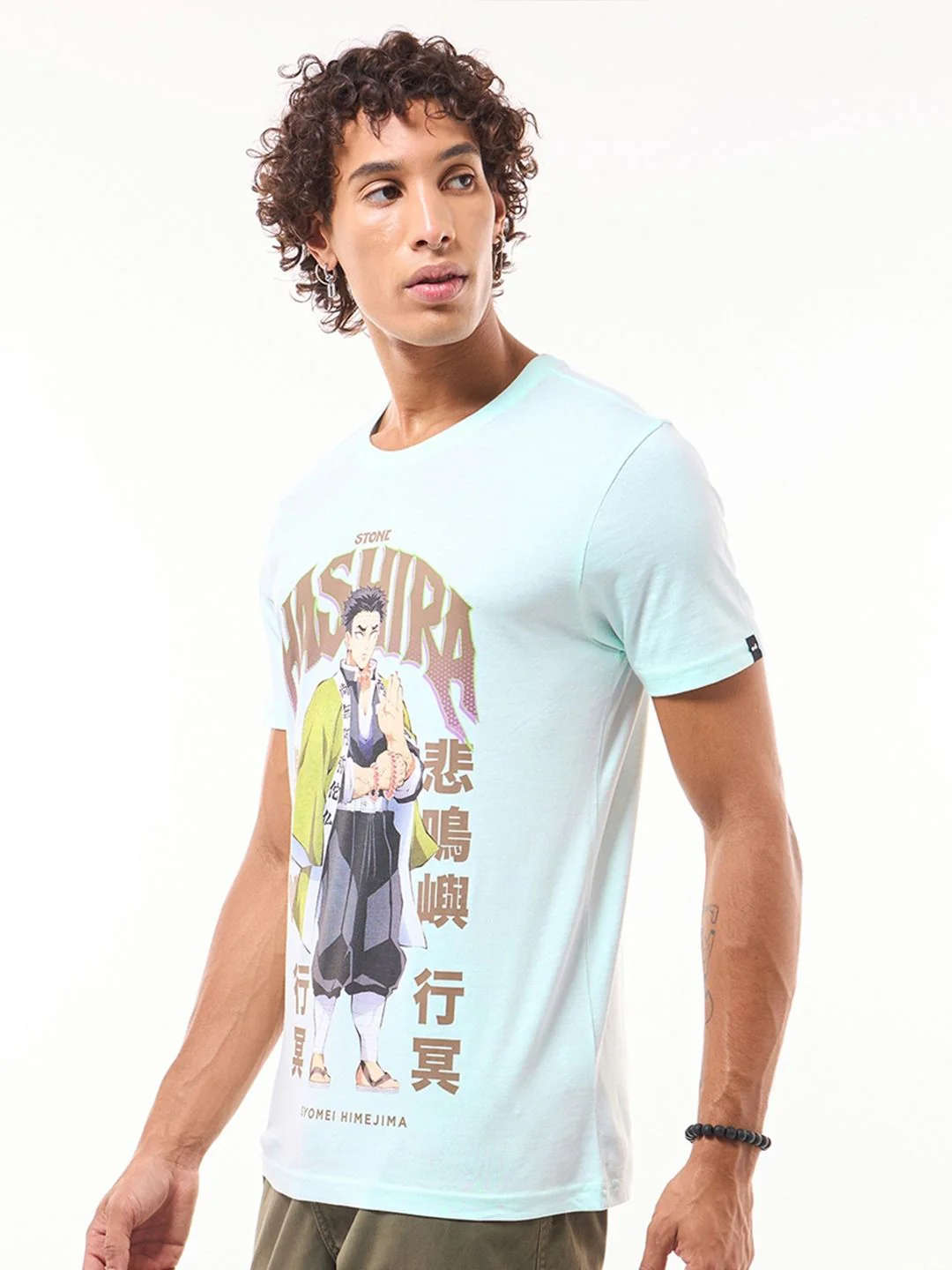 Bewakoof Official Demon Slayer Pure Cotton Stone Hashira Graphic Printed T-shirt - Image 3