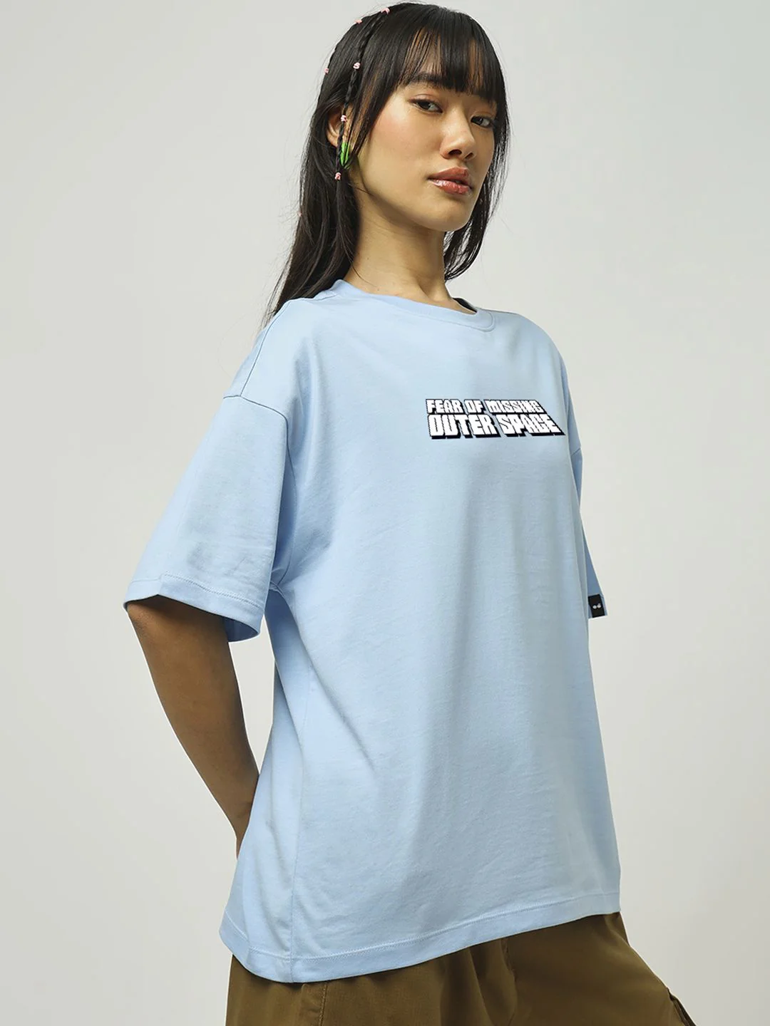 Bewakoof Official Disney Merchandise Lilo & Stitch Pure Cotton Printed Oversized T-Shirt - Image 3