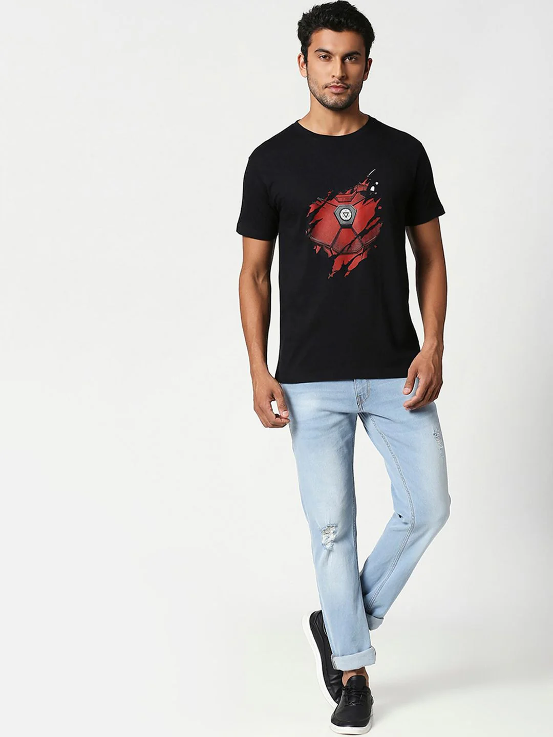 Bewakoof Official Marvel Merchandise Iron Man Of War Graphic Pure Cotton Printed T-Shirt - Image 6
