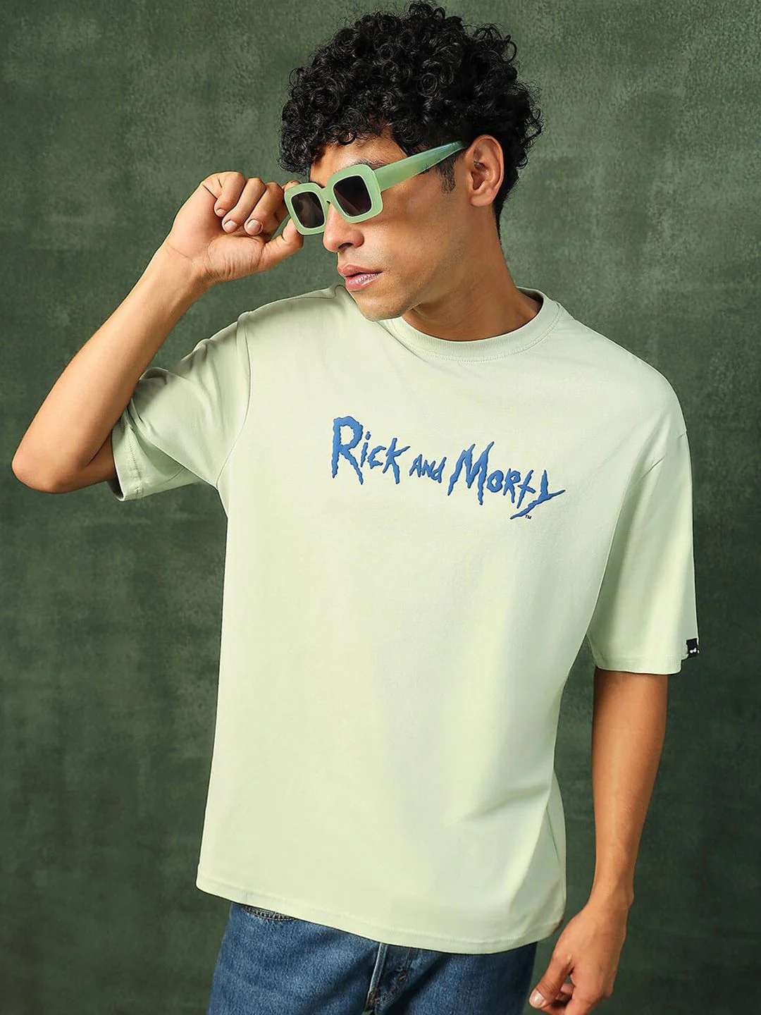 Bewakoof Official Rick and Morty Merchandise  Stoned Rick Morty Printed Oversized T-shirt - Image 2