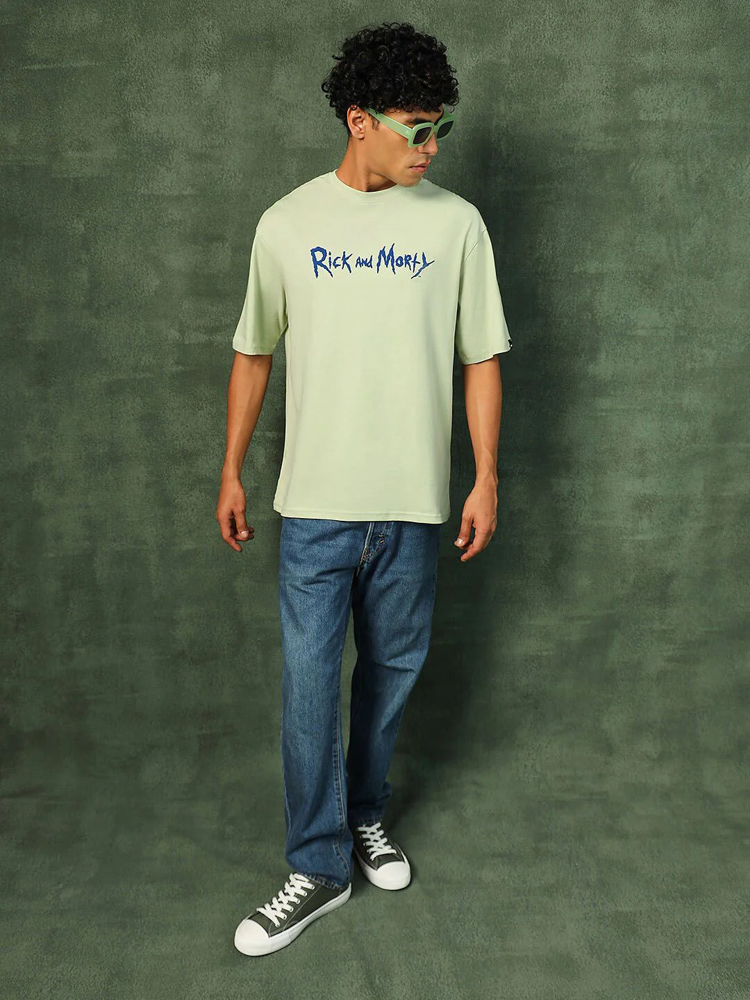 Bewakoof Official Rick and Morty Merchandise  Stoned Rick Morty Printed Oversized T-shirt - Image 6