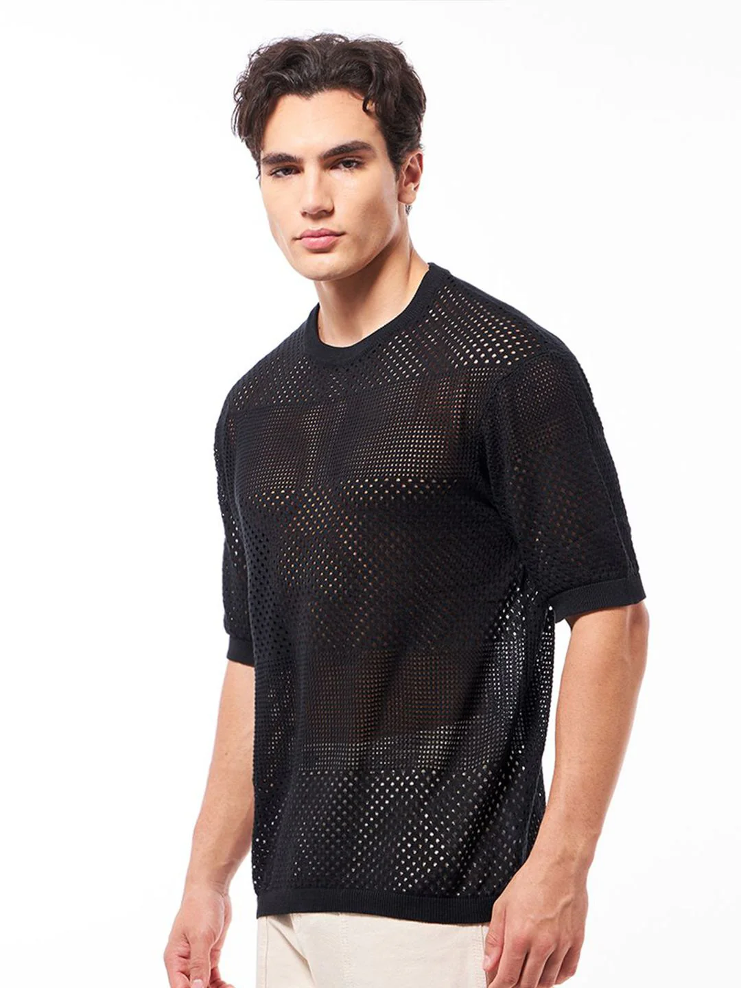 Bewakoof Pure Cotton Oversized Flatknit T-shirt - Image 3