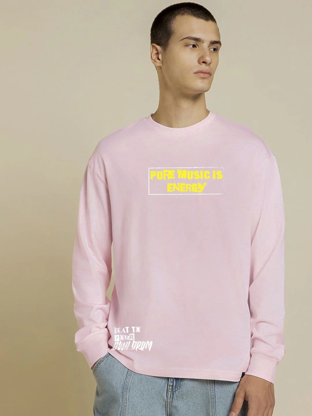 Bewakoof Pure Cotton Typography Printed Round Neck Oversized Garfield T-shirt - Image 3