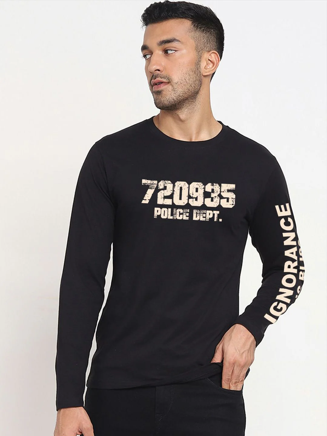Bewakoof Pure Cotton Typography Printed Round Neck T-shirt - Image 3