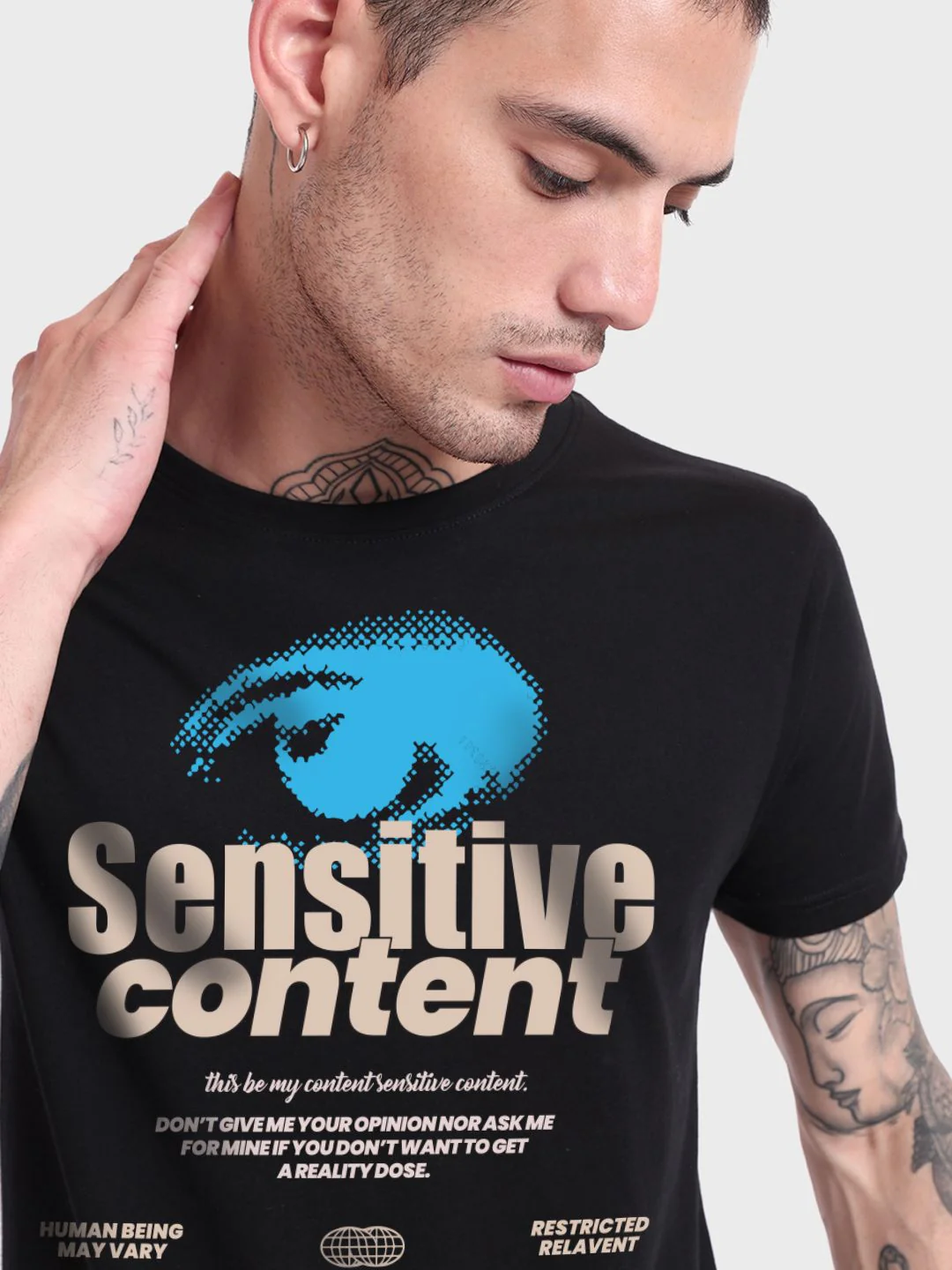 Bewakoof Pure Cotton Typography Printed Round Neck T-shirt - Image 2