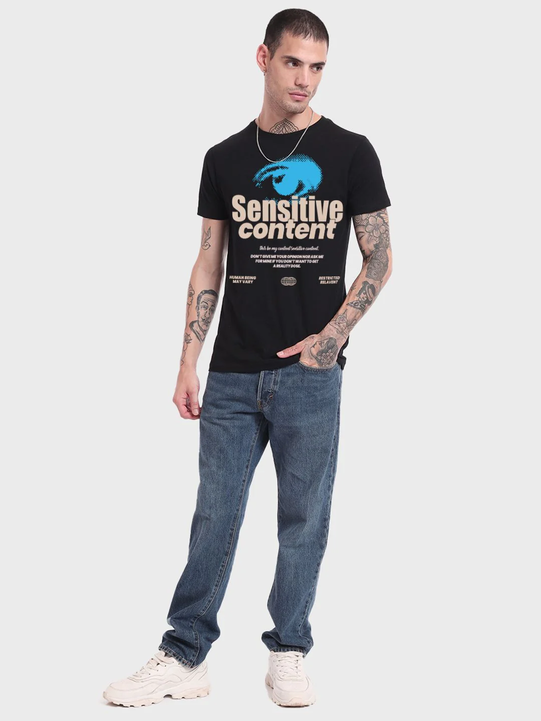 Bewakoof Pure Cotton Typography Printed Round Neck T-shirt - Image 4