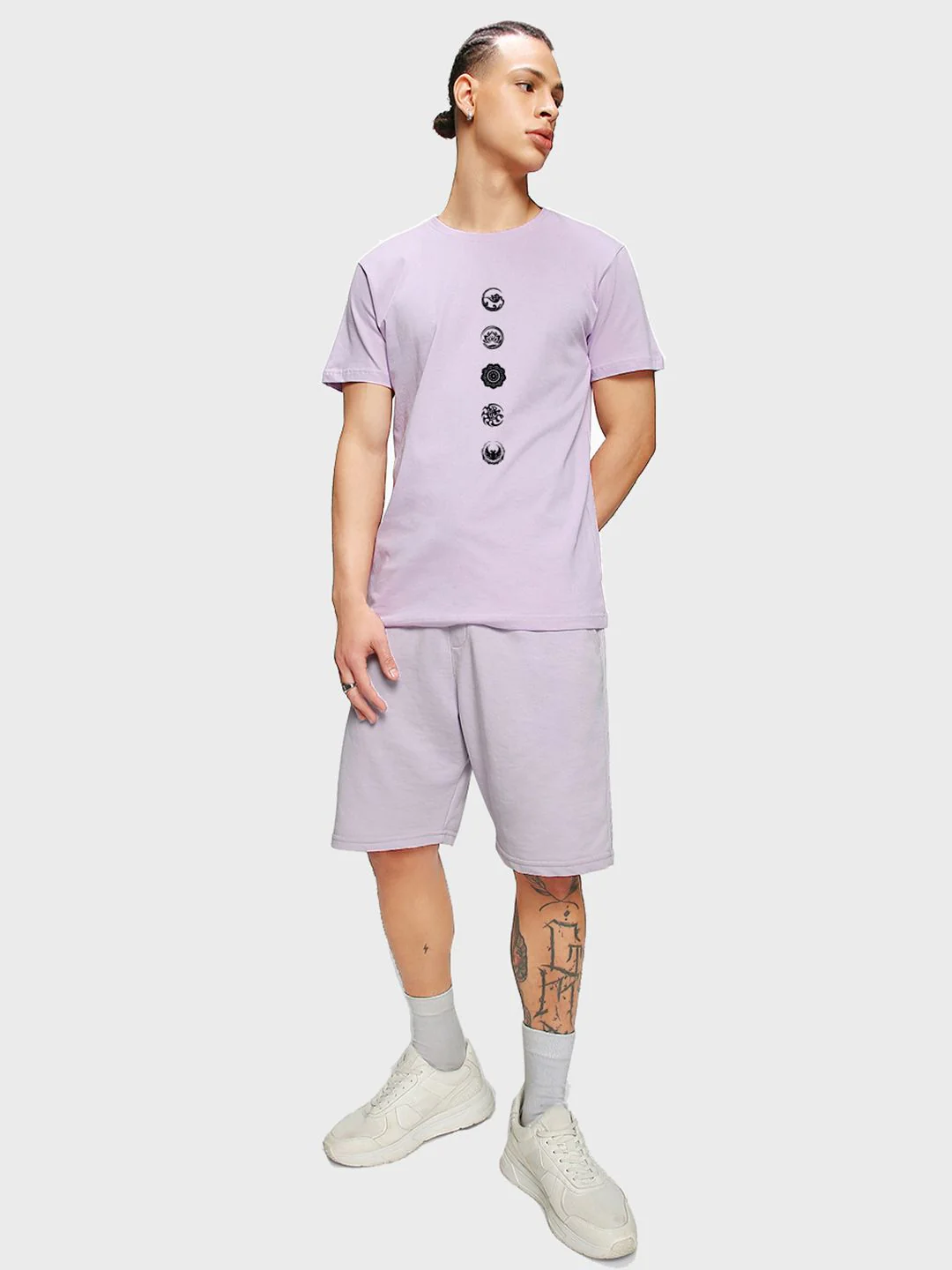 Bewakoof Lavender Graphic Printed Round Neck Cotton T-shirt - Image 7