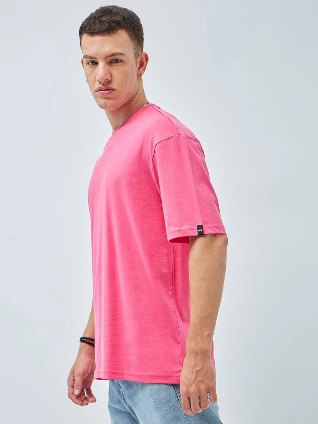 Bewakoof Round Neck Short Drop Shoulder Sleeves Cotton Oversized T-shirt - Image 3