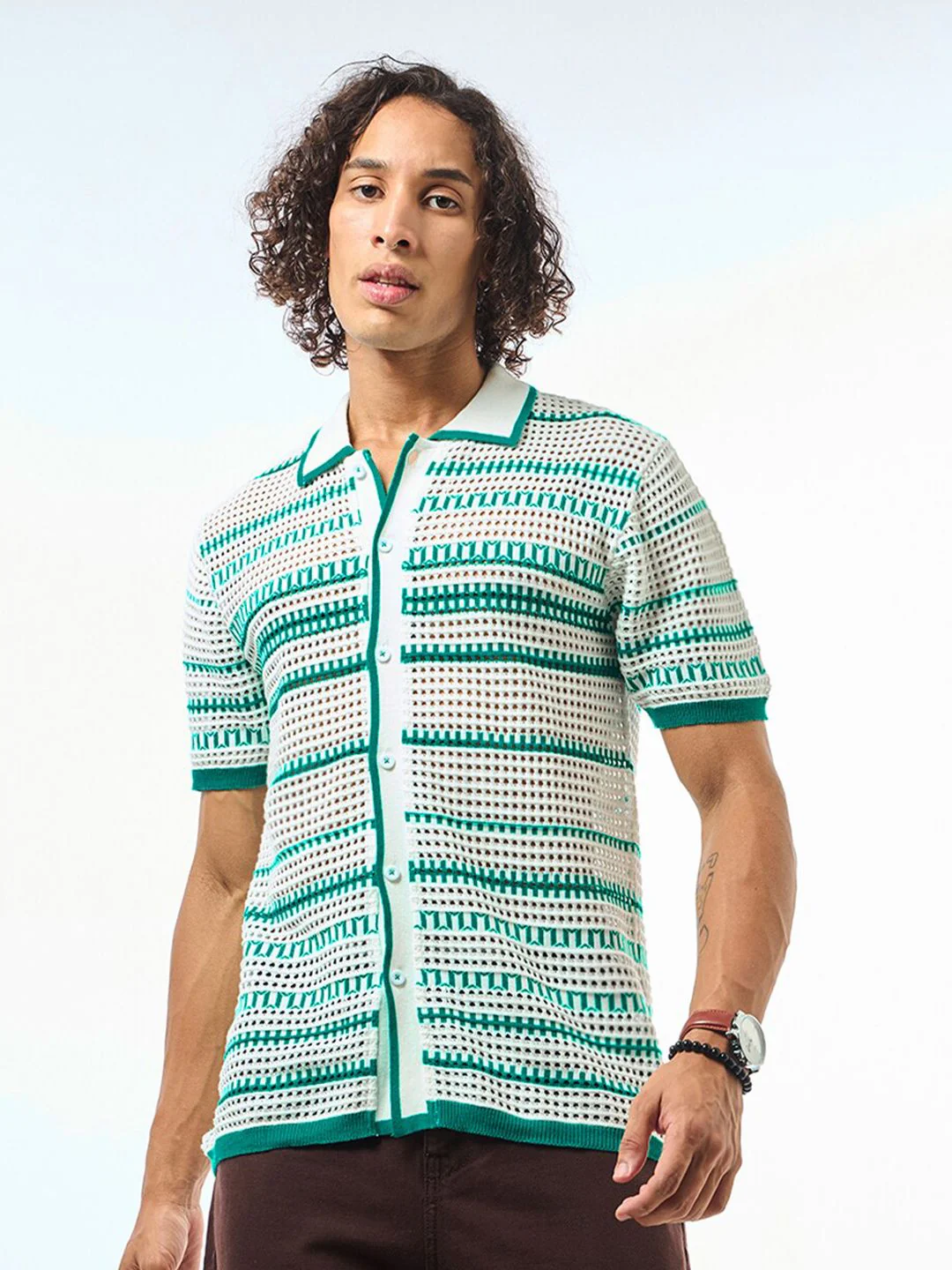 Bewakoof Self Design Pure Cotton Sheer Casual Shirt - Image 2