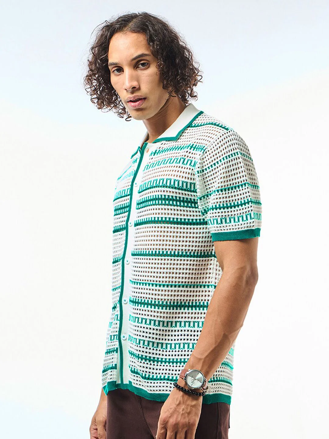 Bewakoof Self Design Pure Cotton Sheer Casual Shirt - Image 5
