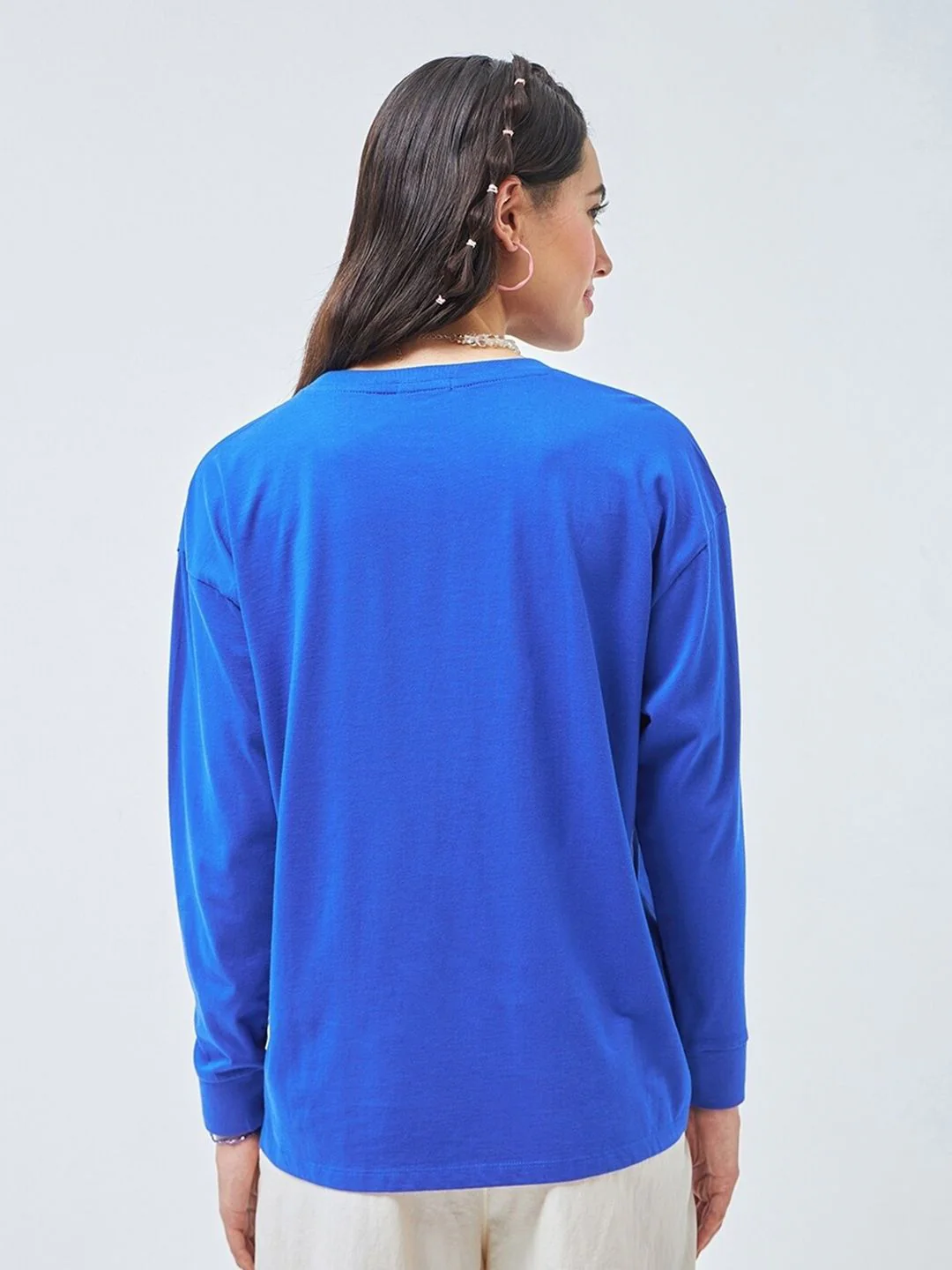 Bewakoof Tropical Vibes Printed Drop-Shoulder Sleeves Oversized Pure Cotton T-shirt - Image 5