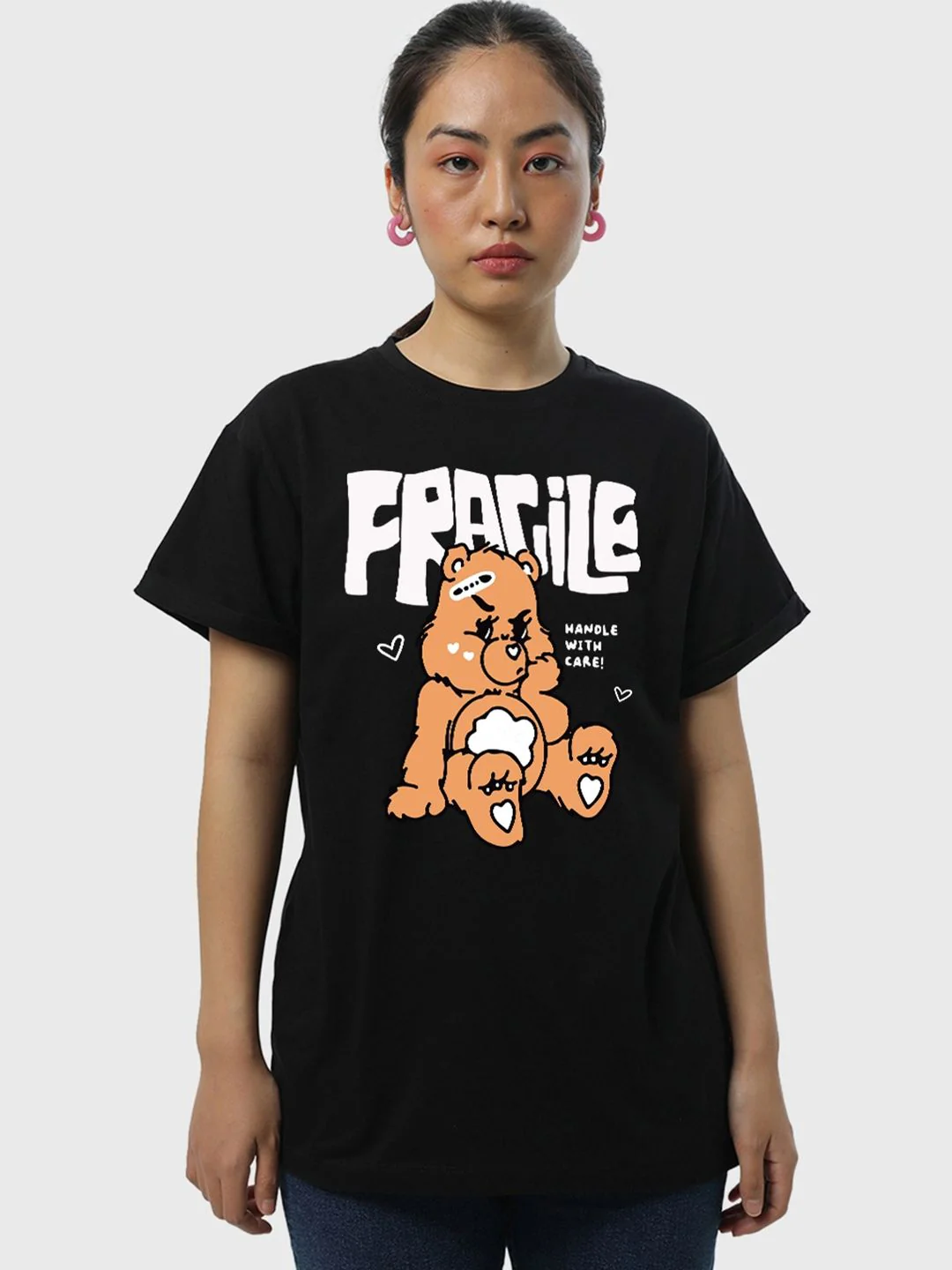 Bewakoof Women Fragile Graphic Printed Boyfriend T-shirt - Image 8