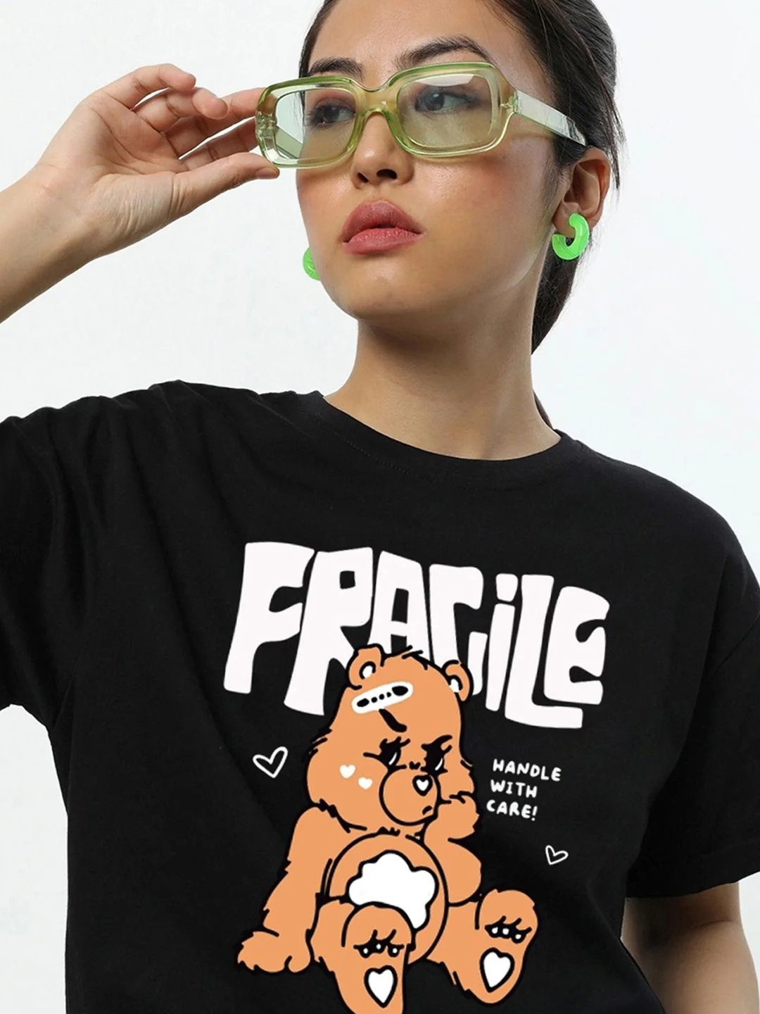 Bewakoof Women Fragile Graphic Printed Boyfriend T-shirt - Image 9