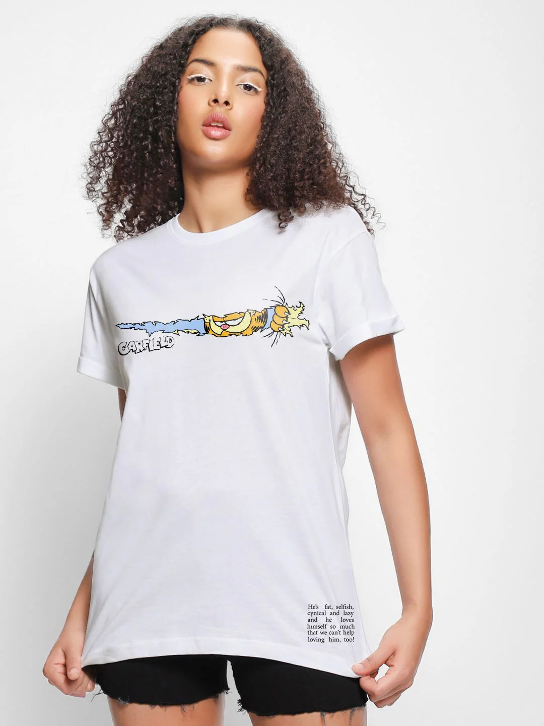 Bewakoof Women Garfield Comic Printed Relaxed Fit T-shirt - Image 3