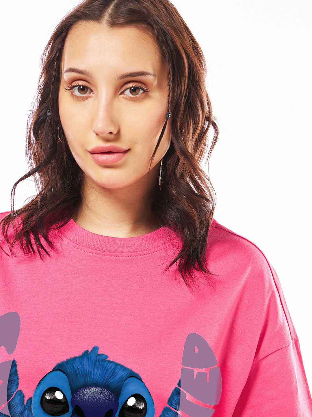 Bewakoof Women Graphic Printed Round Neck Cotton Oversized Disney T-shirt - Image 2