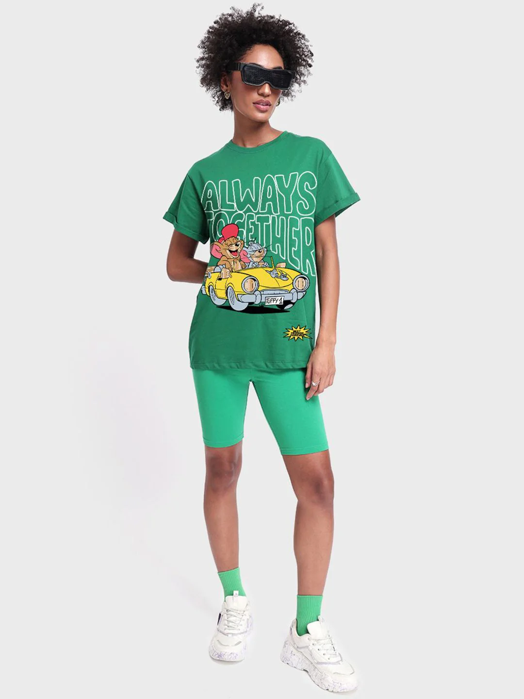 Bewakoof Women Graphic Printed Round Neck Cotton Relaxed Fit Tom & Jerry T-shirt - Image 4