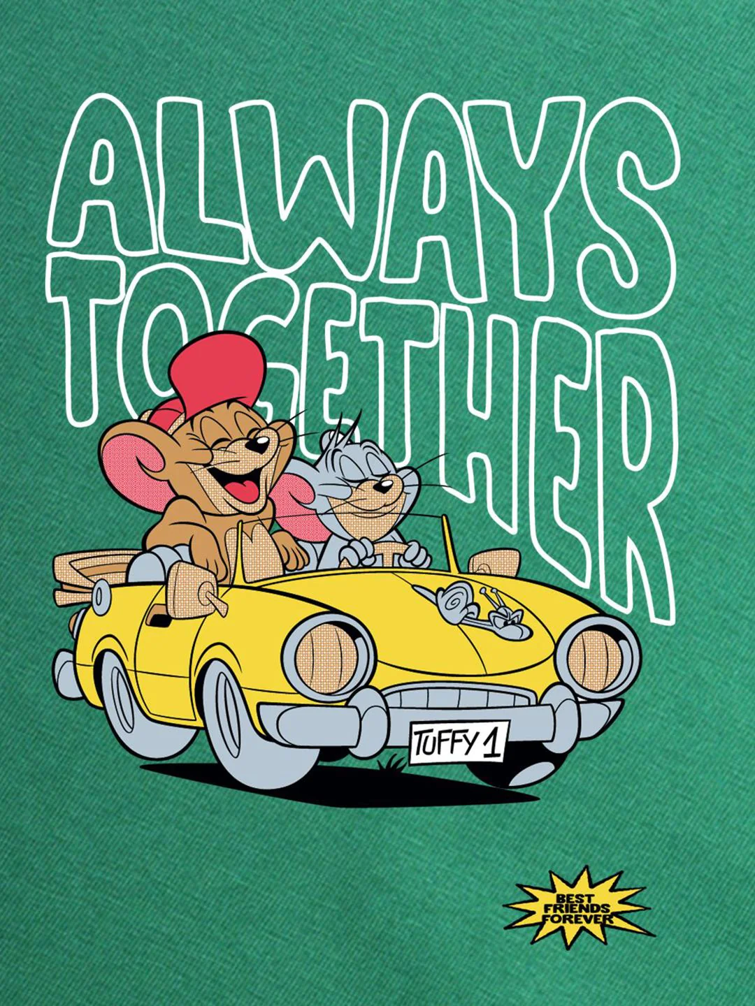 Bewakoof Women Graphic Printed Round Neck Cotton Relaxed Fit Tom & Jerry T-shirt - Image 6