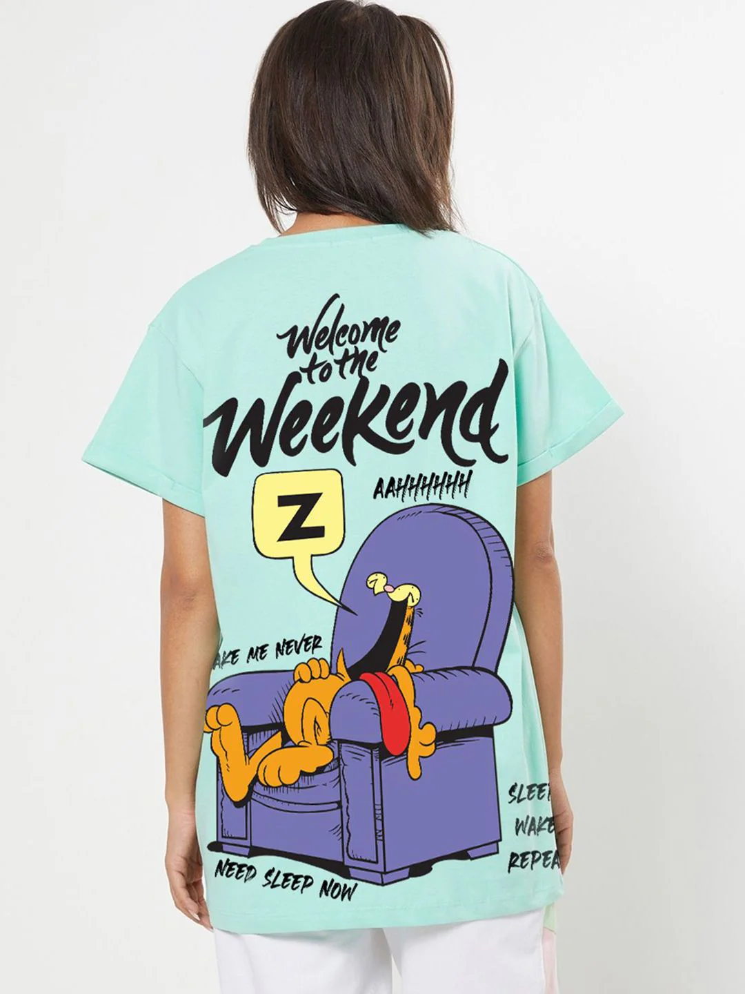 Bewakoof Women Garfield Comic Graphic Round Neck T-shirt