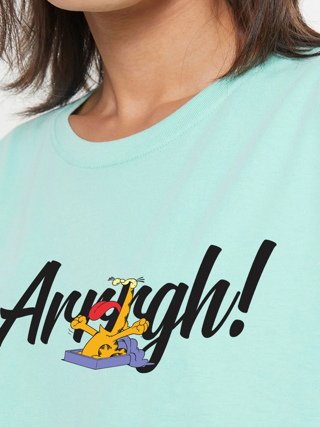 Bewakoof Women Garfield Comic Graphic Round Neck T-shirt - Image 2