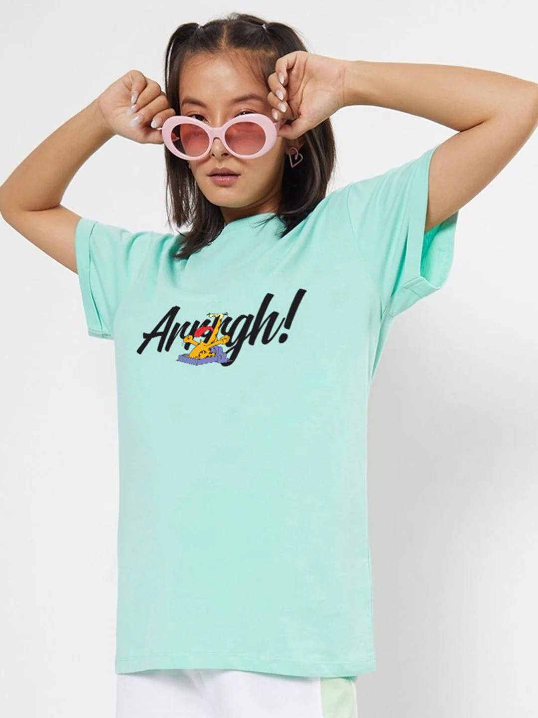 Bewakoof Women Garfield Comic Graphic Round Neck T-shirt - Image 3