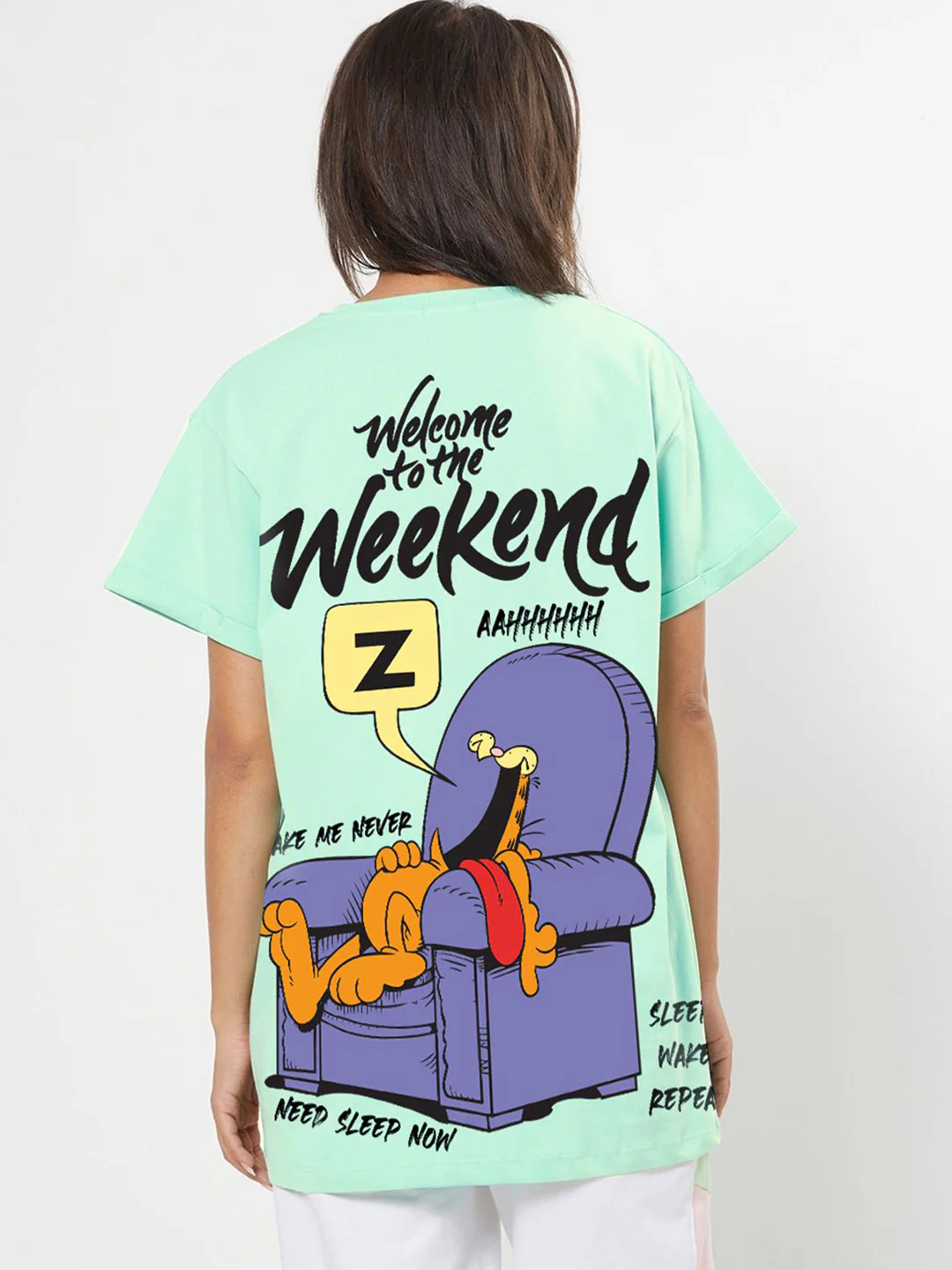 Bewakoof Women Garfield Comic Graphic Round Neck T-shirt - Image 7