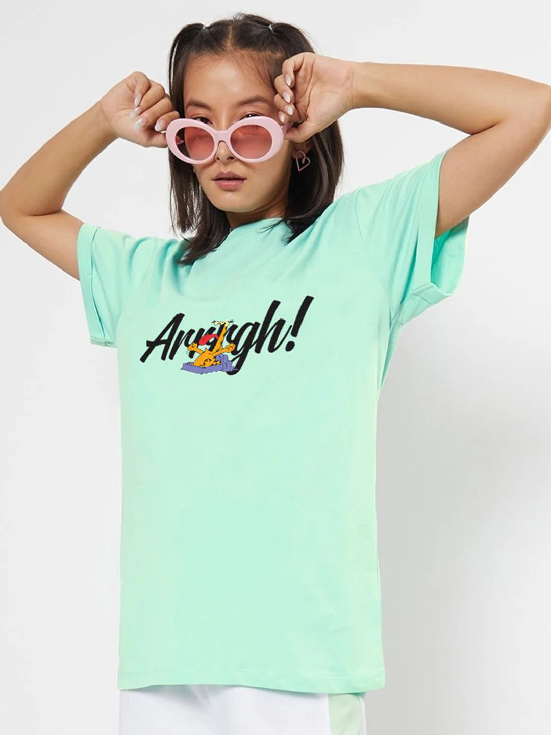 Bewakoof Women Garfield Comic Graphic Round Neck T-shirt - Image 9