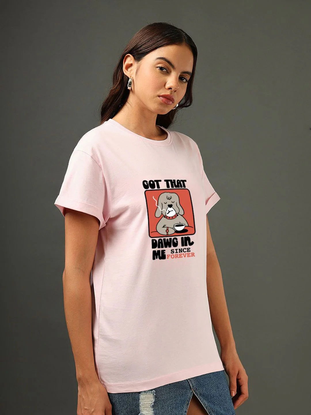 Bewakoof Women Graphic Printed Round Neck Pure Cotton Relaxed Fit T-shirt - Image 3