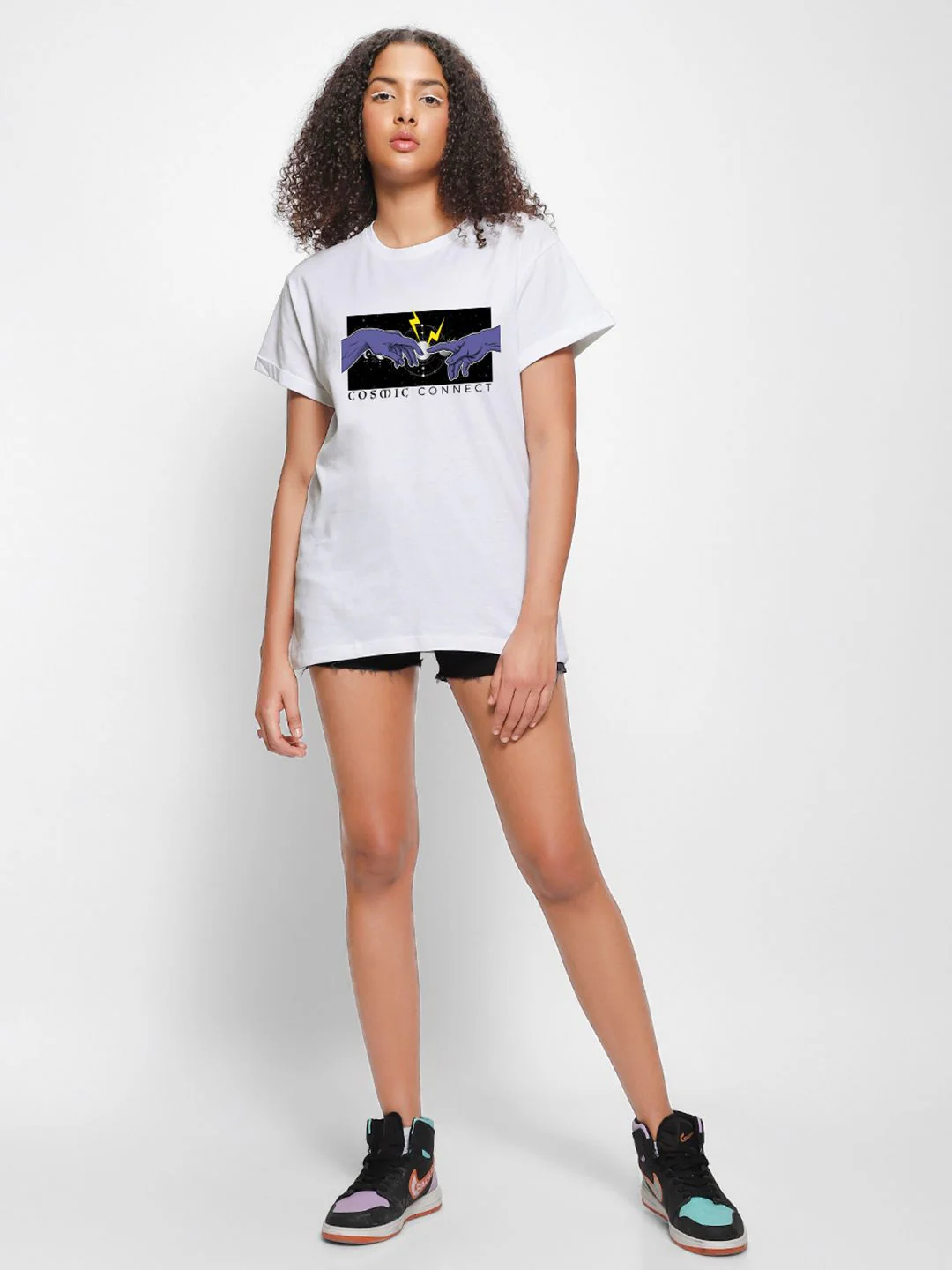 Bewakoof Women Graphic Printed Round Neck Pure Cotton Relaxed Fit T-shirt - Image 4