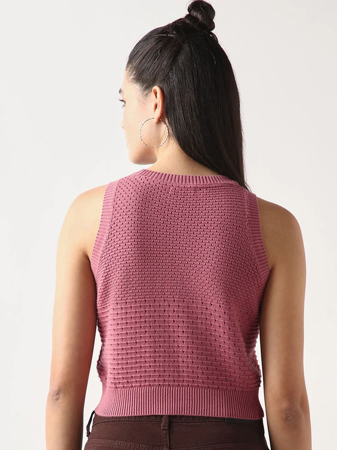 Bewakoof Women Mauve Slim Fit Short Top - Image 5