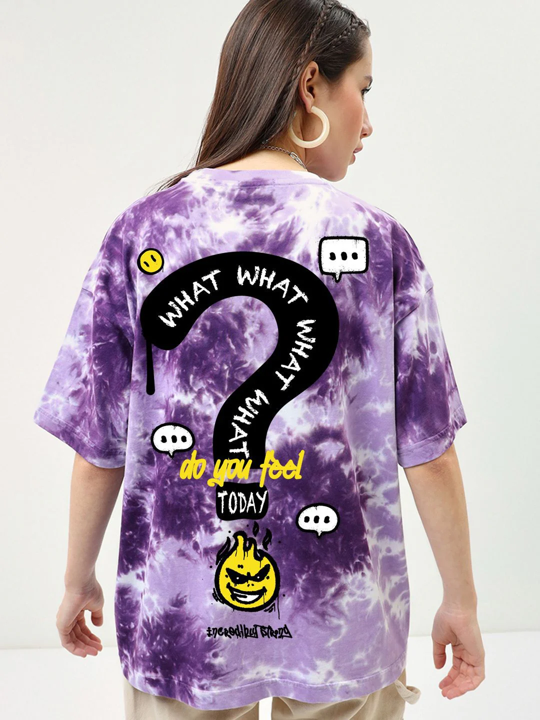 Bewakoof Women Typography Printed Round Neck Pure Cotton Oversized T-shirt